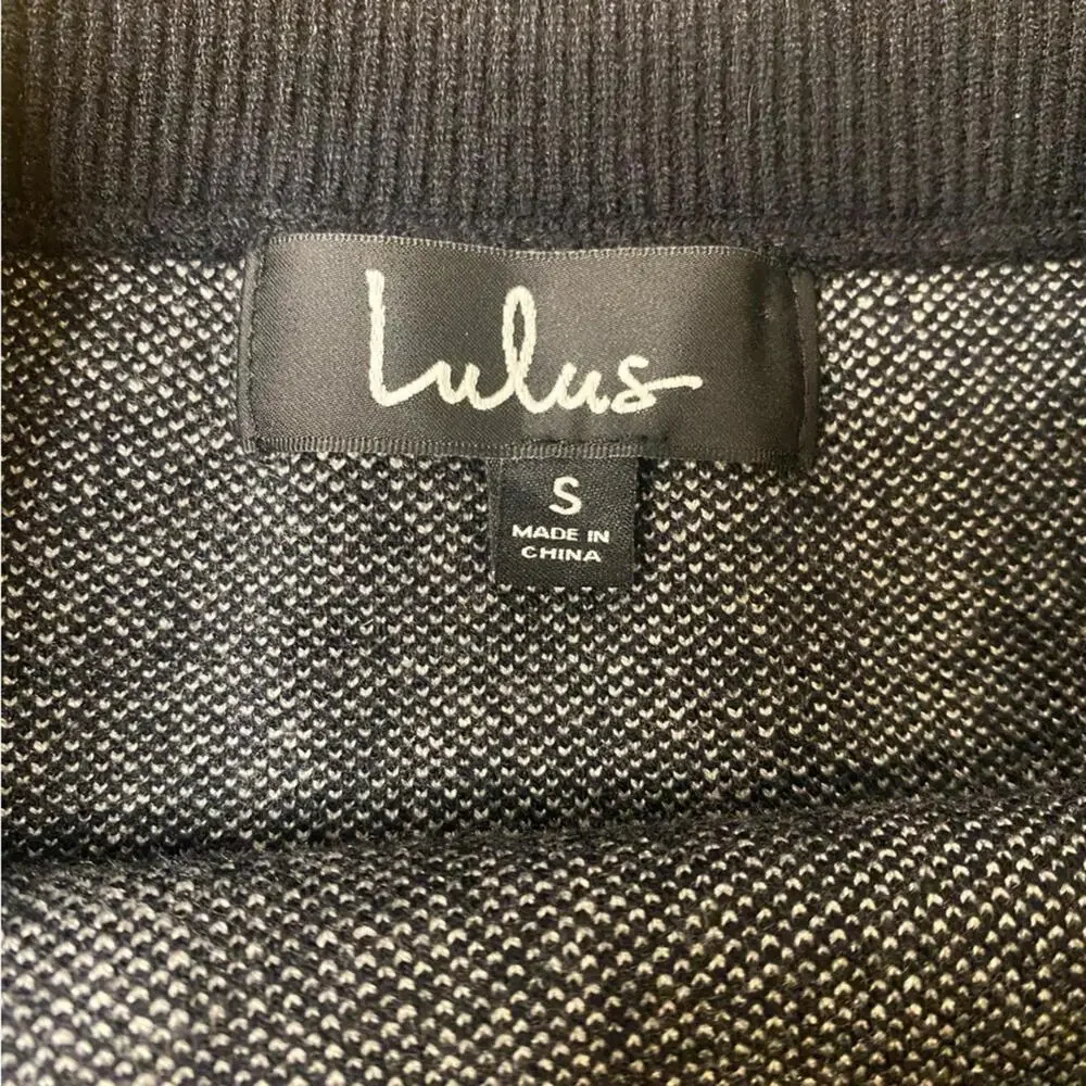 Lulus Mod Moment Black Knit Mini Skirt NWT High Waist Stretch Sweater Skirt S